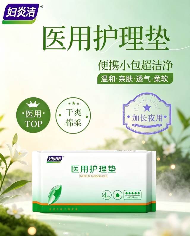 妇炎洁医用护理垫加长夜用4片装	